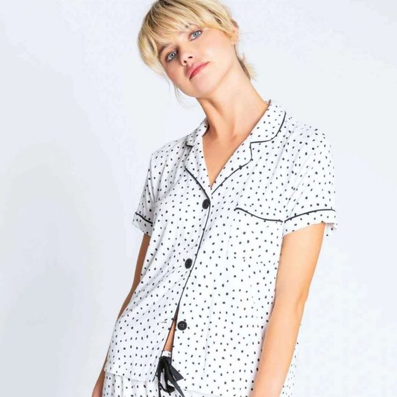 SOLD P.J. Salvage Polka Dot Modal Knit Pajamas - Picture 3 of 13